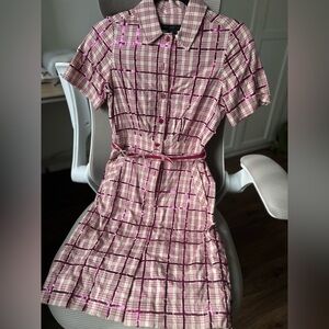 Marc By Marc Jacobs Pink Midi Sundress with Peter Pan Collar